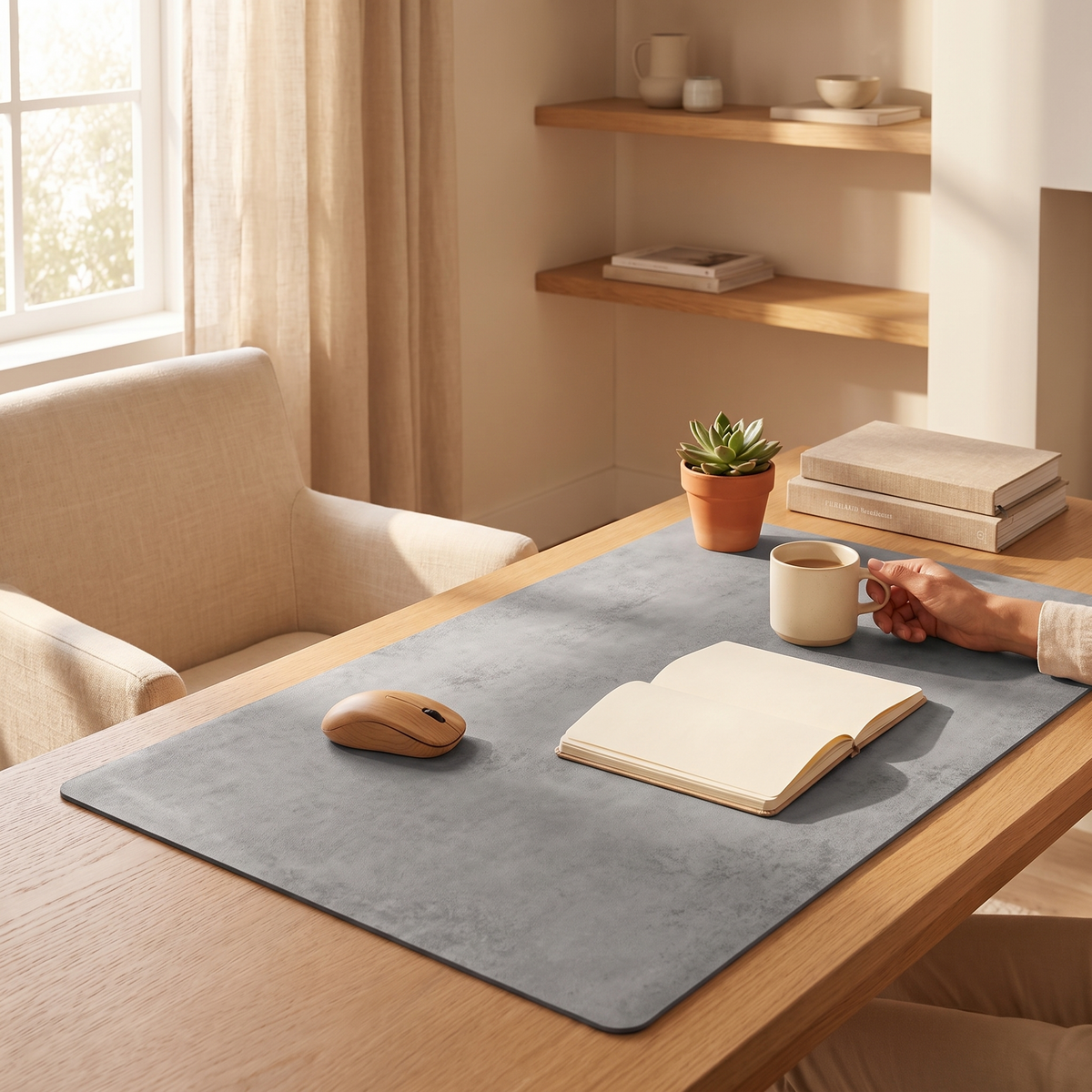 Wool Felt Desk Mat & Mouse Pad lifestyle