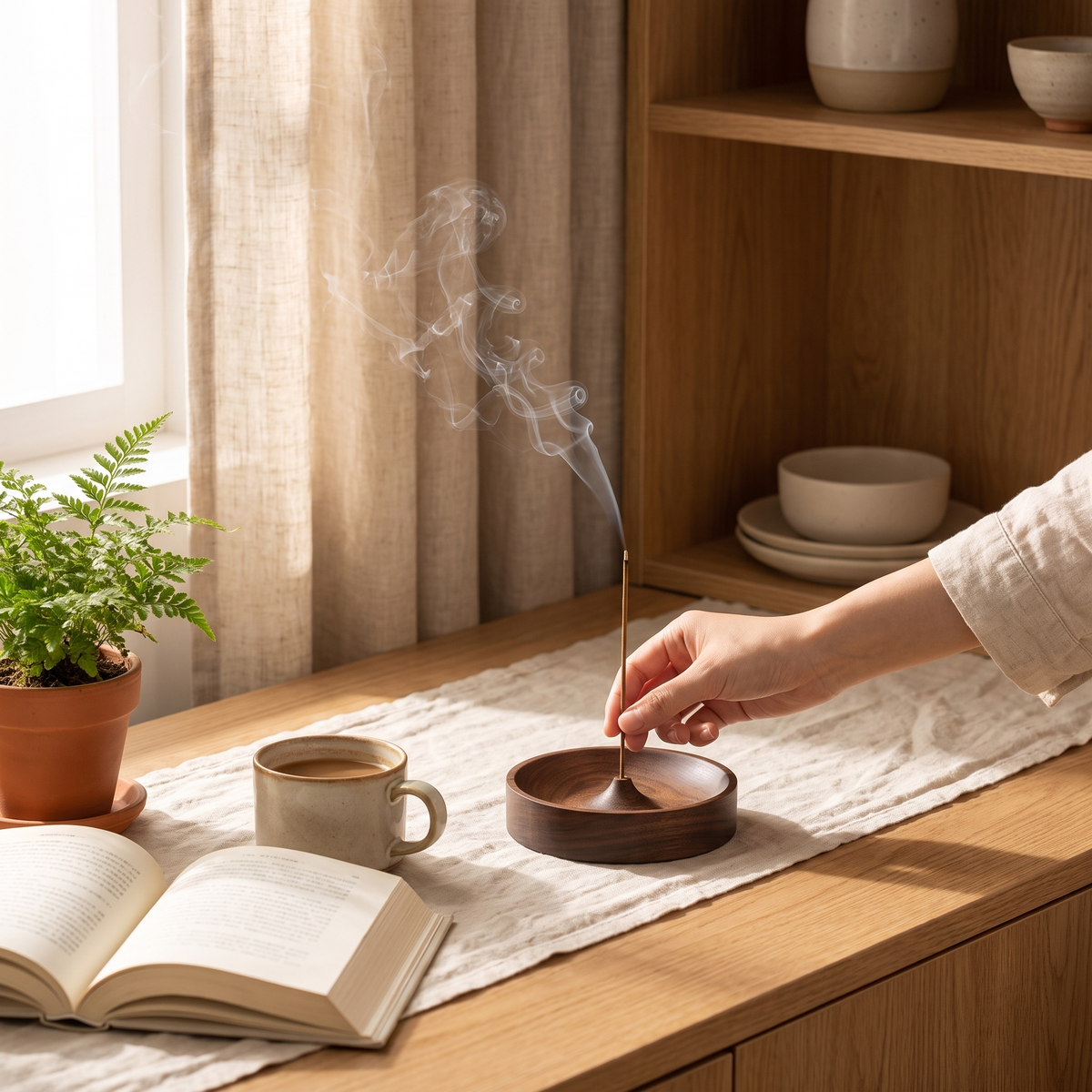 Walnut Incense Holder lifestyle