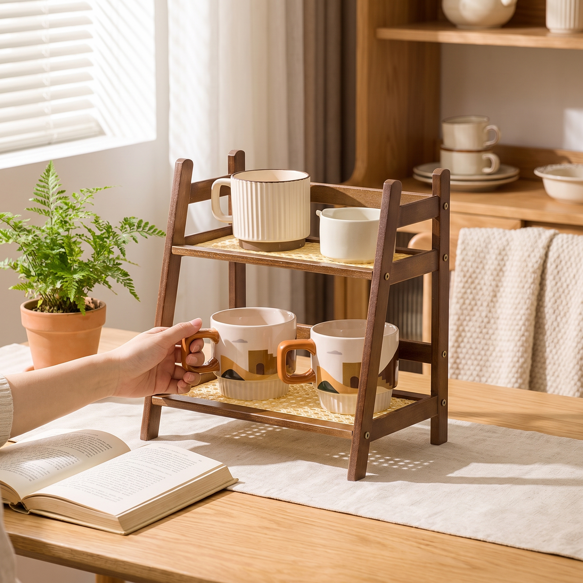 Two Tier Bamboo Shelf lifestyle