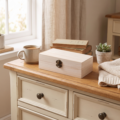 Wooden Keepsake Box lifestyle Light