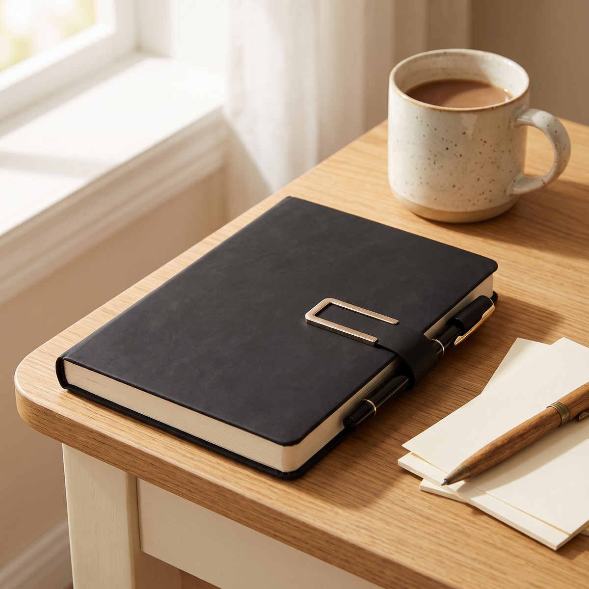 Soft Cover A5 Notebook lifestyle Black