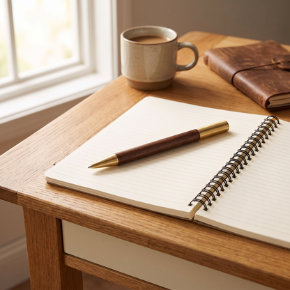 Brass and Wood Ballpoint Pen lifestyle Walnut