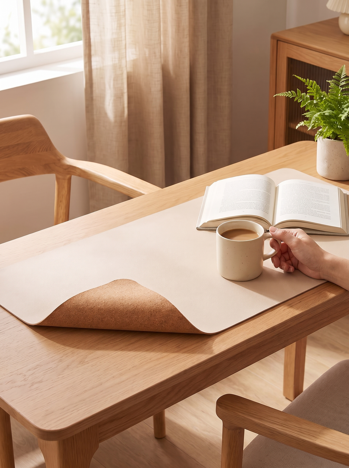 cork-and-leather-reversible-desk-mat lifestyle 3