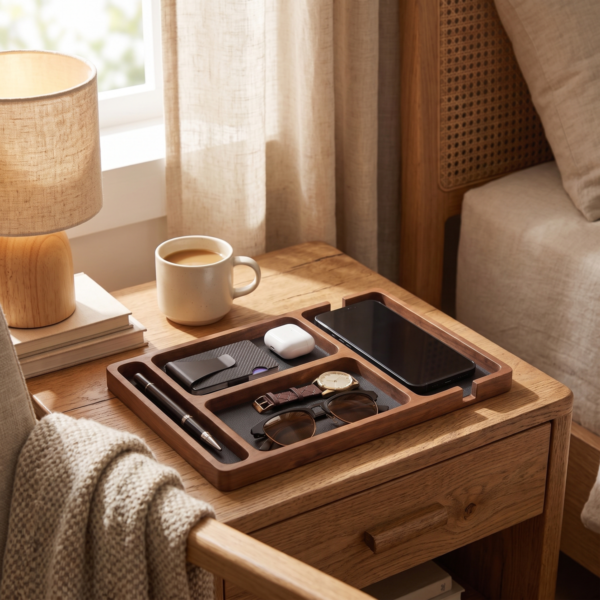 Partitioned Desk Tray detail