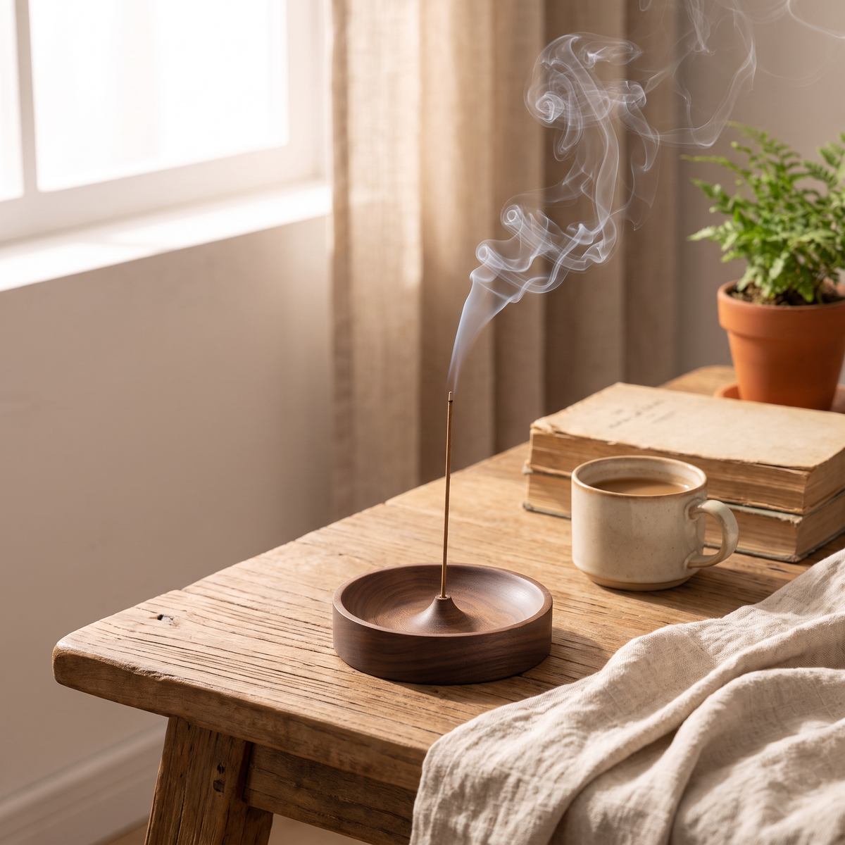 Walnut Incense Holder detail