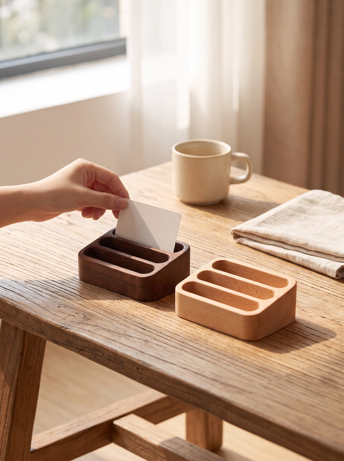wooden-card-and-memo-holder lifestyle 2