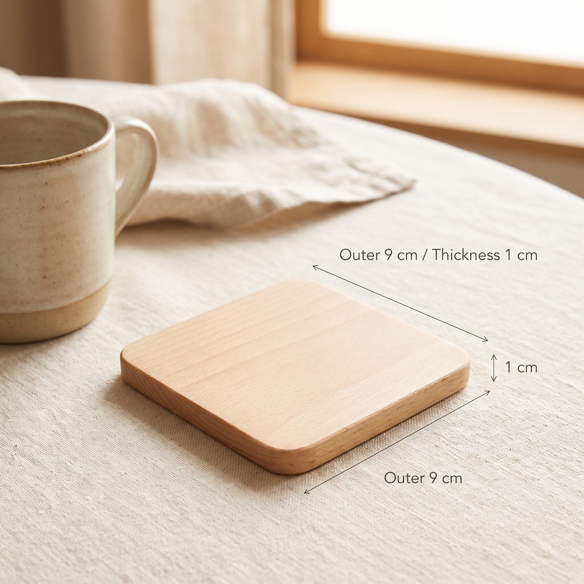 Solid Wood Coaster Style 5 - Beech