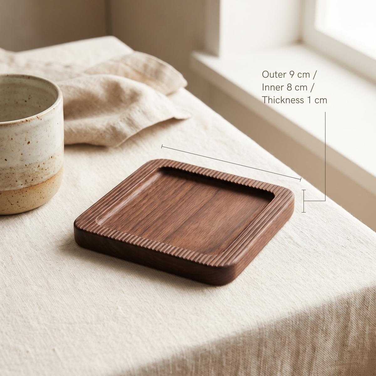 Solid Wood Coaster Style 4 - Walnut