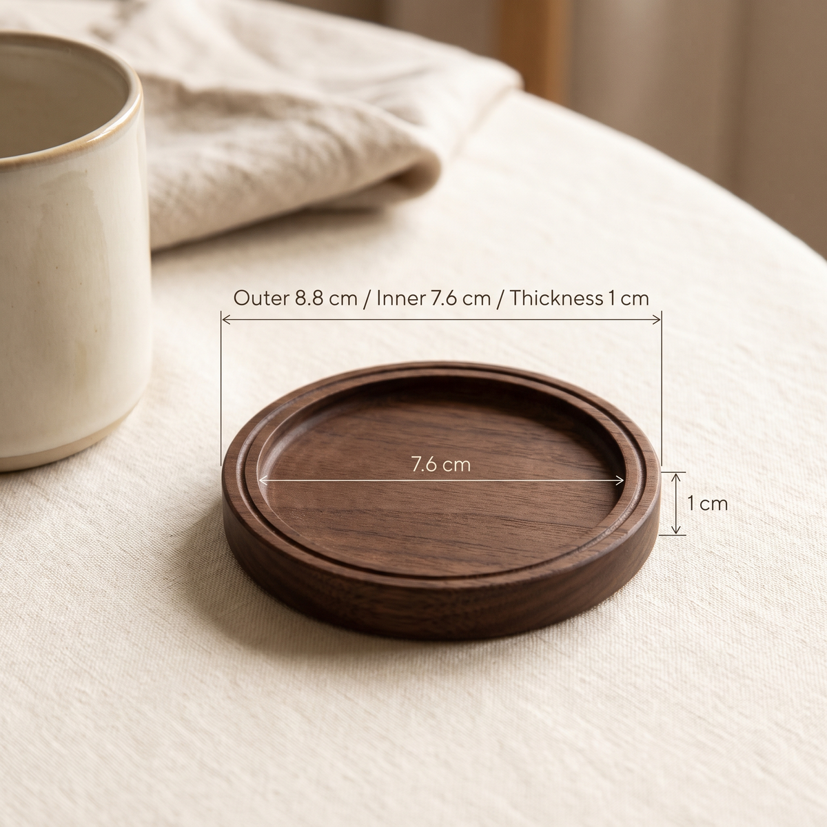 Solid Wood Coaster Style 1 - Walnut