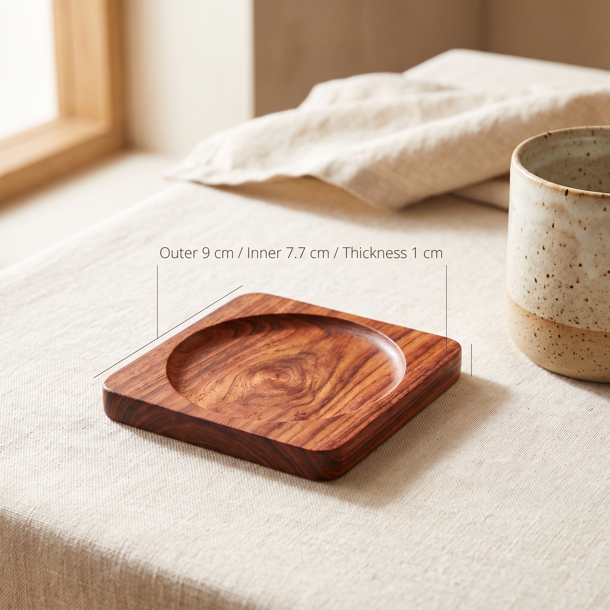 Solid Wood Coaster Style 3 - Rose