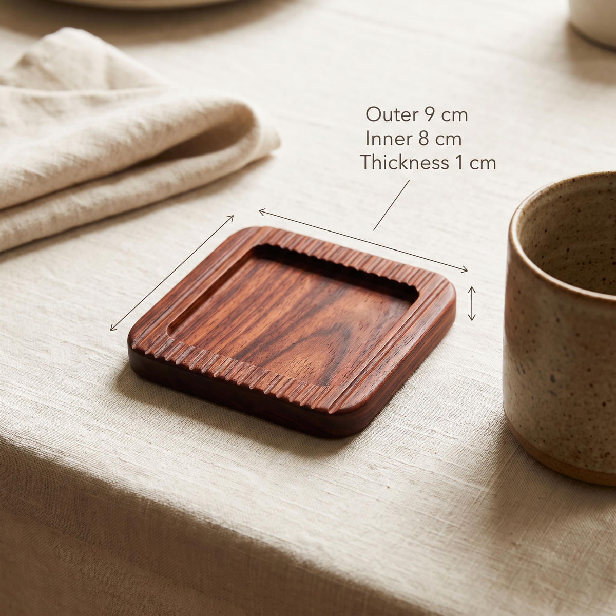 Solid Wood Coaster Style 4 - Rose