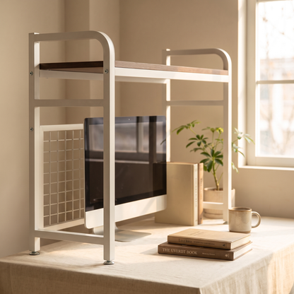 Desktop Shelf Unit White 1 tier 55 cm v2